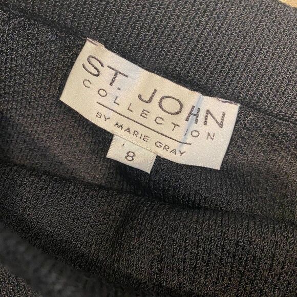 Vintage St. John Collection Black Textured Comact Bouclé Knit Skirt, Size 8 - Picture 7 of 8